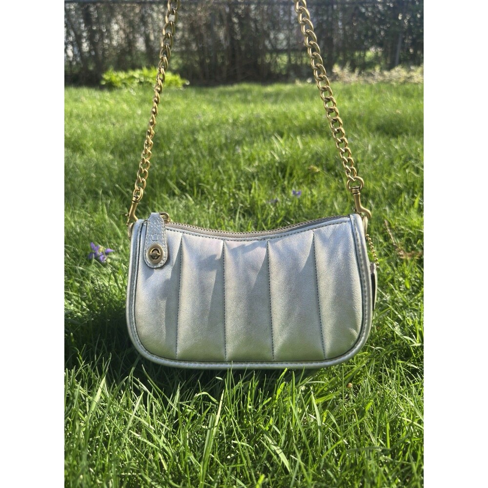 Coach Swinger 20 Quilted Silver Metallic C6746